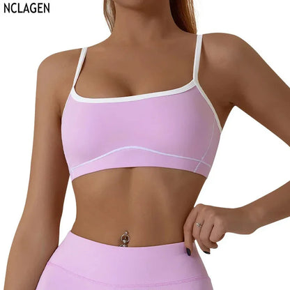 Cralom High Support Push-up Sports Bra for Women's Gym Fitness Yoga Tank Top