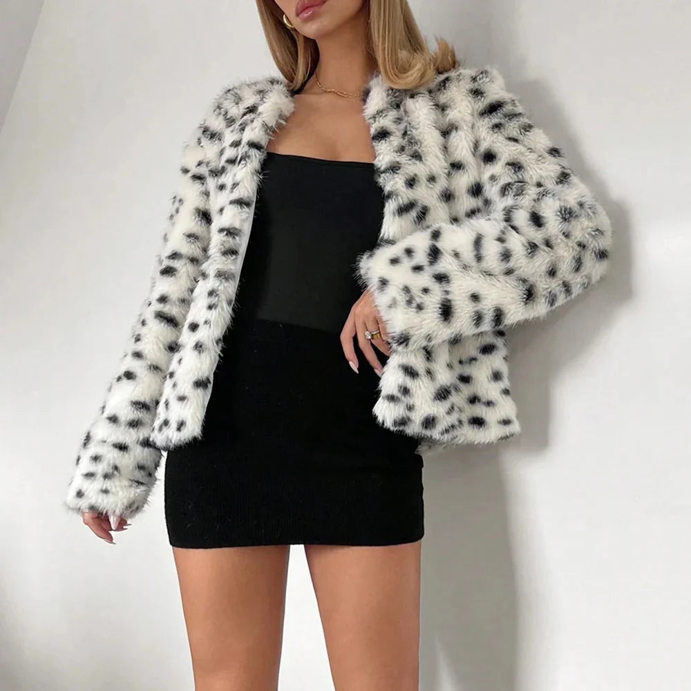 Cralom Stylish Color Block Jacket for Women - Chic O Neck Slim Coat