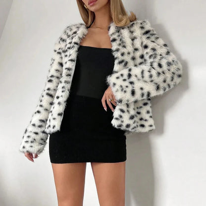 Cralom Stylish Color Block Jacket for Women - Chic O Neck Slim Coat