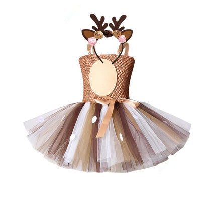 Cralom Sparkly Elf Tutu Dress - Fun Santa Costume for Girls