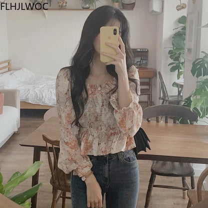 Cralom Floral Print Off Shoulder Peplum Top