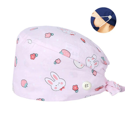 Cralom Cotton Scrub Caps with Sweatband for Medical Professionals