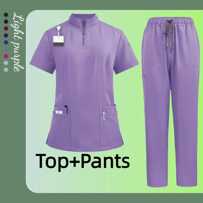 Cralom Unisex V-Neck Medical Scrubs Set - Hospital Work Uniform