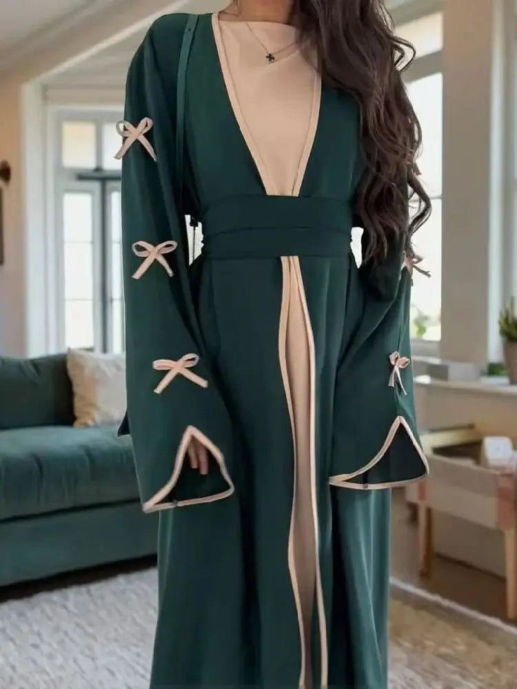 Cralom Butterfly Kimono Abaya Set - Modest Muslim Dress