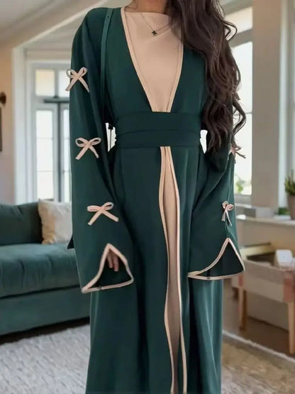 Cralom Butterfly Kimono Abaya Set - Modest Muslim Dress