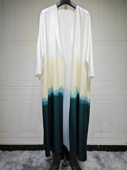 Cralom Tie Dye Batwing Kimono Abaya: Ramadan 2024 Luxury Collection