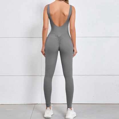 Cralom Women's Exercise Jumpsuit Fitness Romper Yoga Bodysuit - Gym One Piece