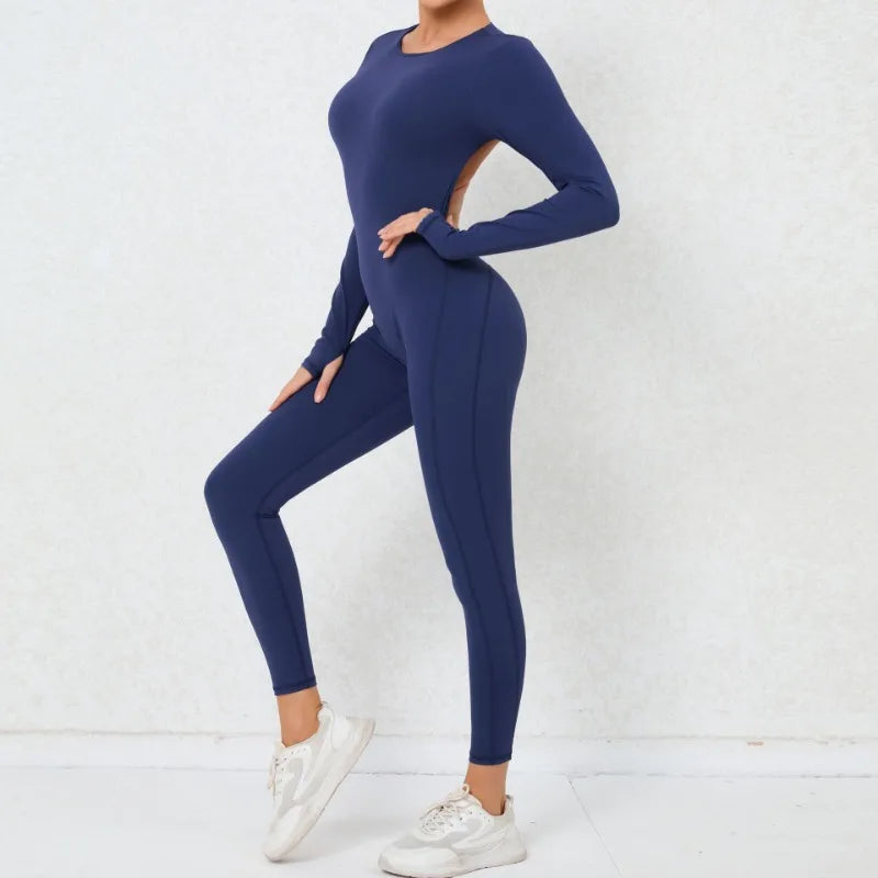 Cralom Backless Yoga Jumpsuit: Sexy One-Piece Butt-Lifting Bodysuit for Women