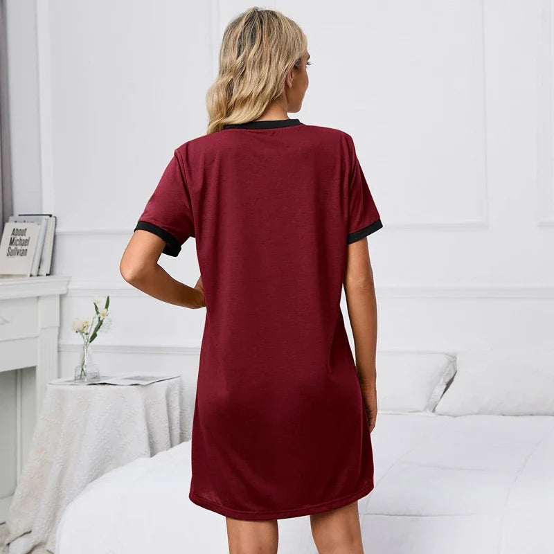Cralom Soft Short Sleeve Summer Nightgown - Lightweight Women's Sleepdress