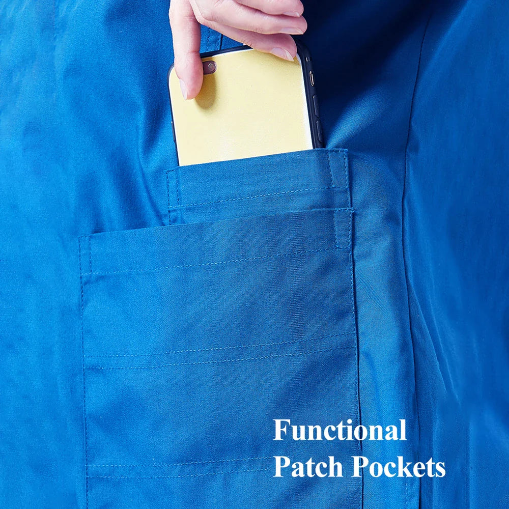 Cralom Knitted Zip Up Scrub Jacket: Long Sleeve Workwear Scrubs