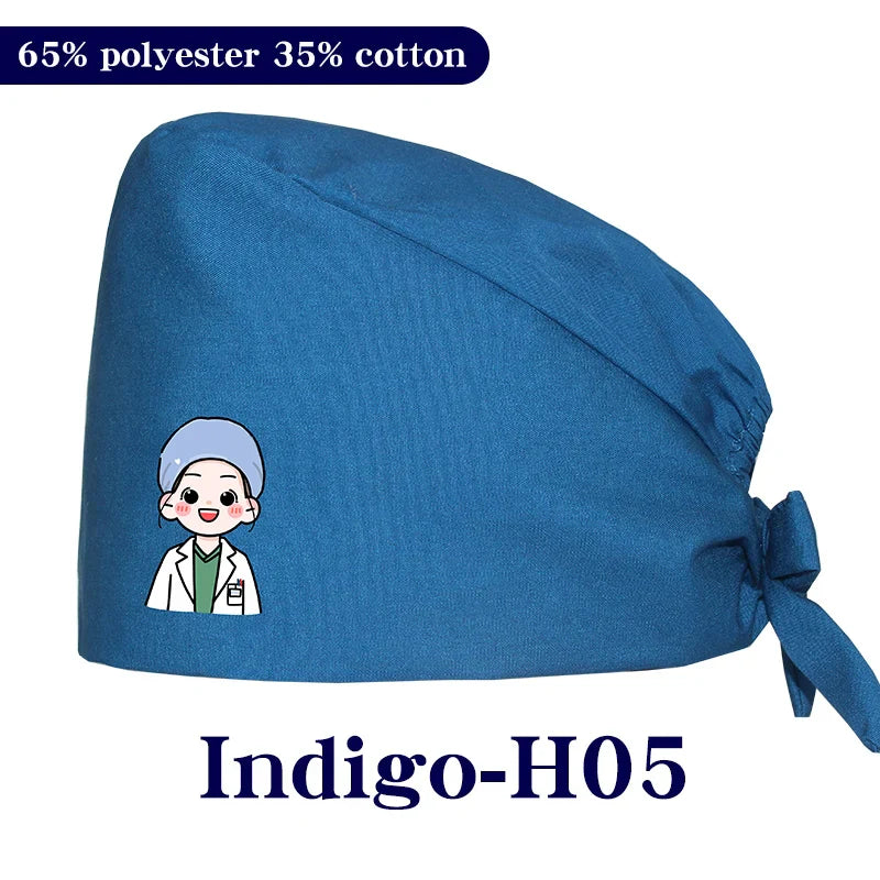 Cralom Cartoon Printed Surgical Scrub Caps for Medical & Pet Grooming Pros