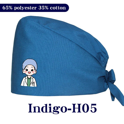 Cralom Cartoon Printed Surgical Scrub Caps for Medical & Pet Grooming Pros