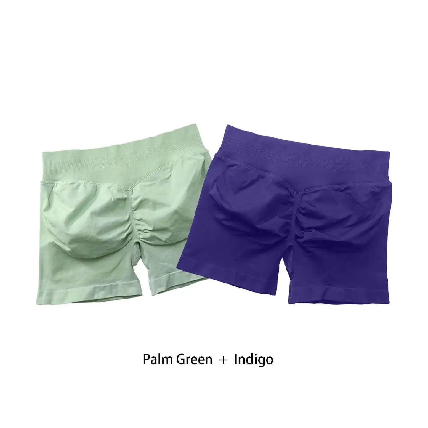 Cralom Seamless Leggings Gym Shorts Set for Women - Push-up Fitness Bottoms