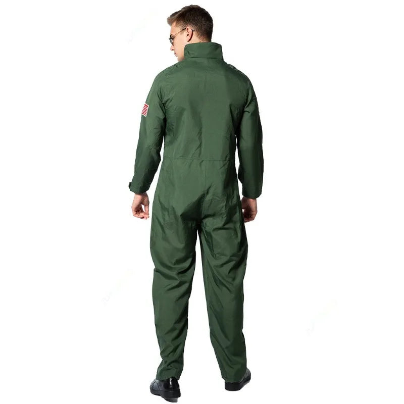 Cralom Men's Air Force Pilot Costume with Aviator Gear