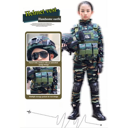 Cralom Camo Military Uniform Costume for Kids - Halloween & Play