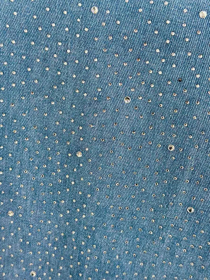 Cralom Rhinestone Wide Leg Vintage Jeans Women Y2K Korean Fashion Straight High Waist