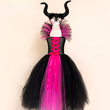 Cralom Deluxe Demon Queen Witch Girls Halloween Party Costume