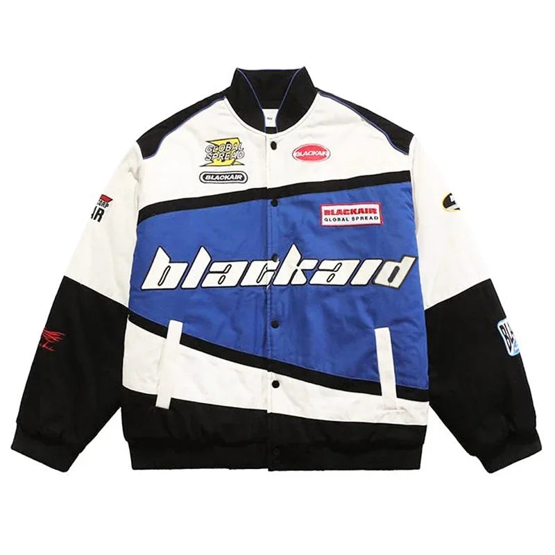 Cralom Flocking Baseball Uniform Jacket: Y2K Retro Vintage Lovers Motorcycle Casual Coat
