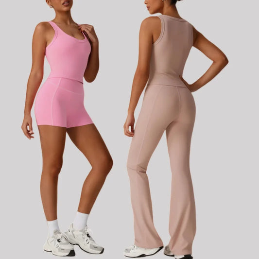Cralom Yoga Set: Naked Sensation Vest & Sculpting Leggings for Fitness
