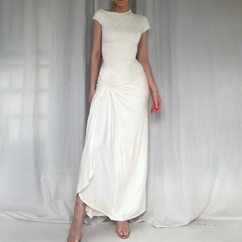 Cralom Sexy Twisted Slit Long Skirt Dress Summer 2025
