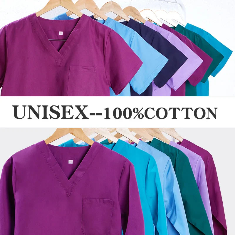 Cralom Cotton Nursing Scrubs Set - Hospital Medical Workwear