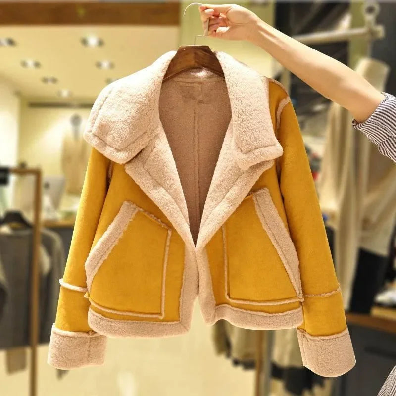 Cralom Women's Cold Weather Wool Coat | Insulated Fleece Jacket for Winter