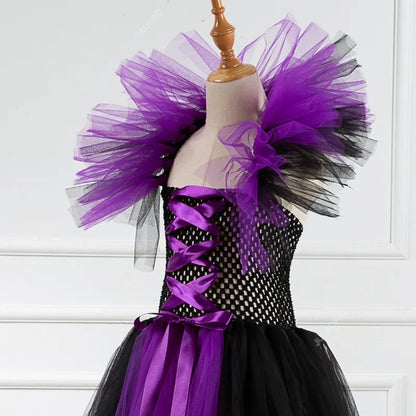 Cralom Witch Dress Evil Queen Cosplay Tutu Princess Outfit