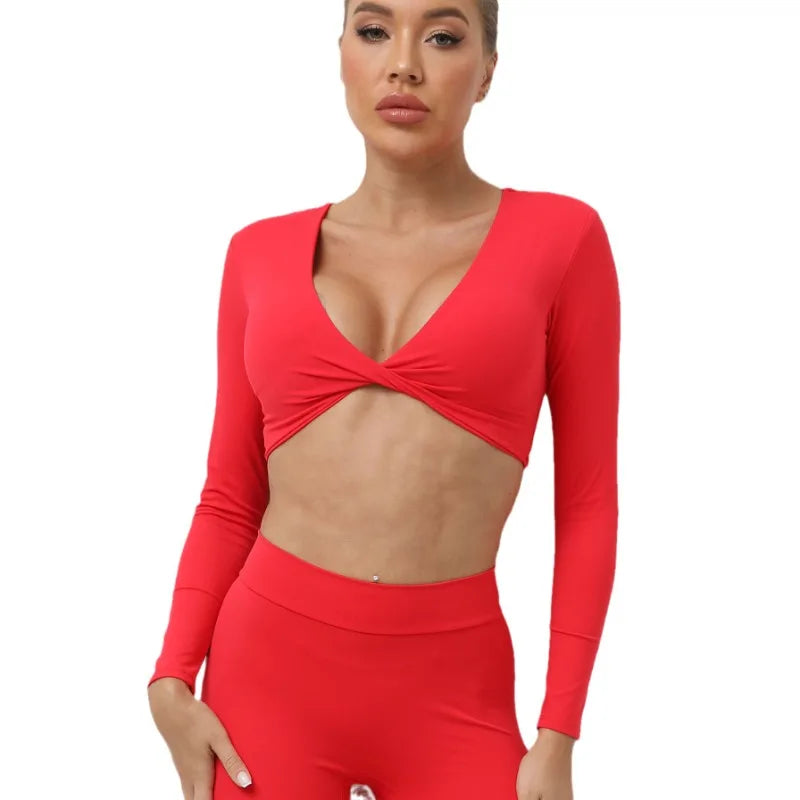 Cralom Seamless Long Sleeve Yoga Top for Women | Naked Feel Fitness Tee