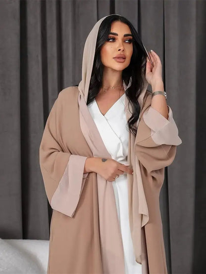 Cralom Luxury Chiffon Kimono Abaya Modest Dress