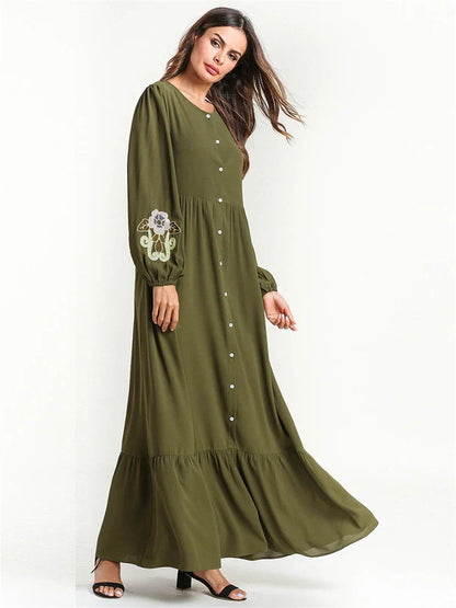 Cralom Ramadan Eid Abaya Kaftan Modest Dress for Muslim Women