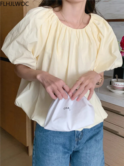Cralom Mint Green Puff Sleeve Blouse - Sweet & Chic Women's Top