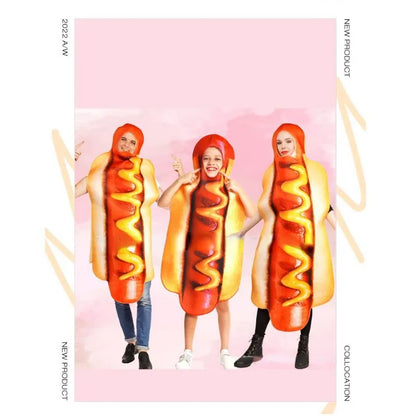 Cralom Hot Dog Couple Onesie Costume