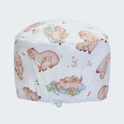 Cralom Animal Print Surgical Caps: Cotton Nurse Hats