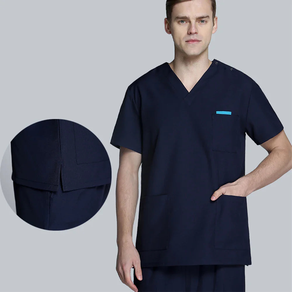 Cralom Silky Scrub Set Long Sleeve Nursing Uniform Suit