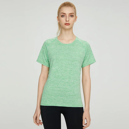 Cralom Seamless Yoga T-shirt for Women - Quick Dry Fitness Top