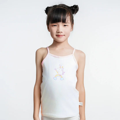 Girls Cotton Singlet Tops Breathable Tank by Cralom - Kids Cartoon Camisole Undershirt