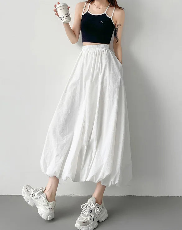 Cralom Vintage Streetwear Casual Skirts | High Waist Ball Gown | 2025 New Spring Summer