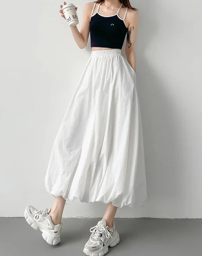 Cralom Vintage Streetwear Casual Skirts | High Waist Ball Gown | 2025 New Spring Summer