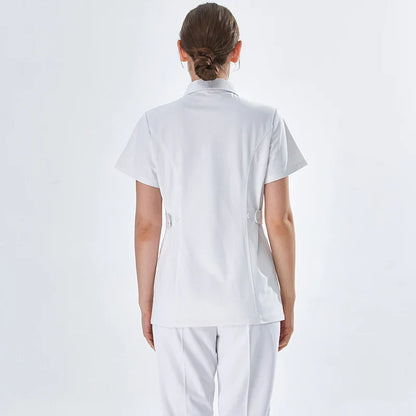 Cralom White Nurse Scrub Set Top and Pant - Hospital Workwear Suit