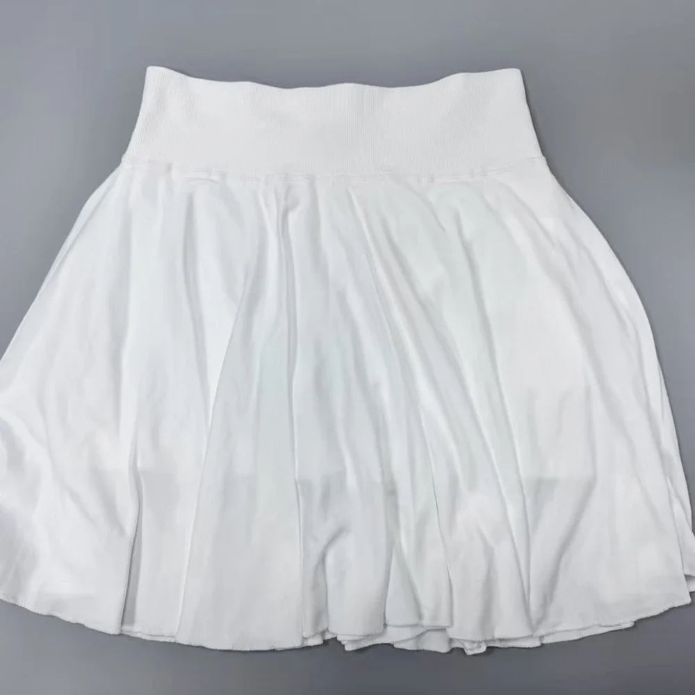 Cralom Women's Tennis Skirt with Built-in Yoga Shorts and Stretchy Quick-Dry Material