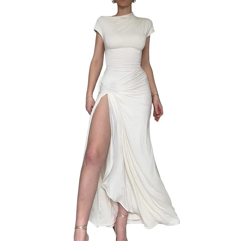 Cralom Sexy Twisted Slit Long Skirt Dress Summer 2025