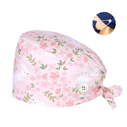 Cralom Cotton Scrub Caps with Sweatband for Medical Professionals