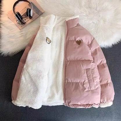 Cralom Corduroy Cotton-padded Jacket: Y2K Street Fashion Embroidery Harajuku Oversize Collar