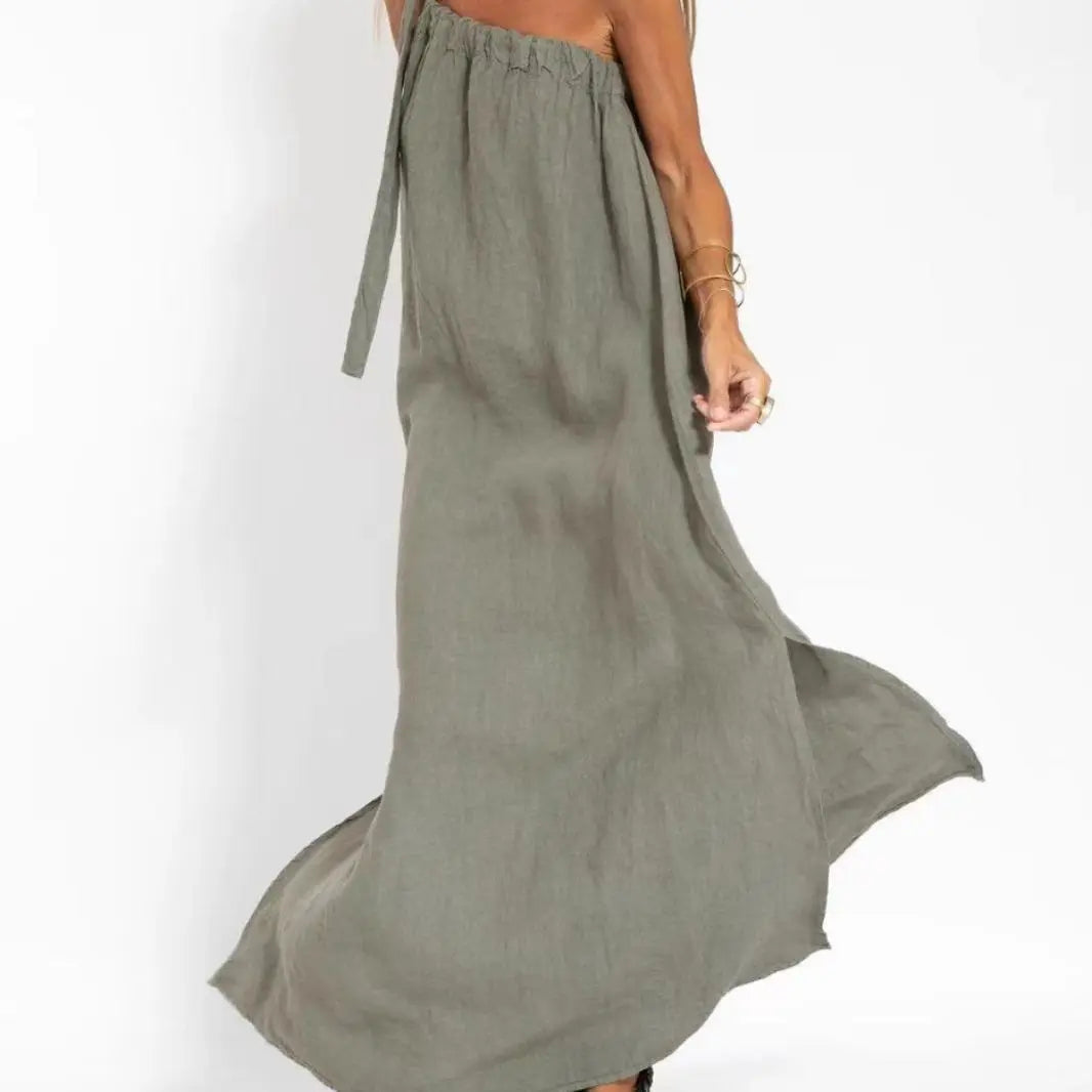 Cralom Women's Asymmetric Split Sleeveless Dress - Summer 2024