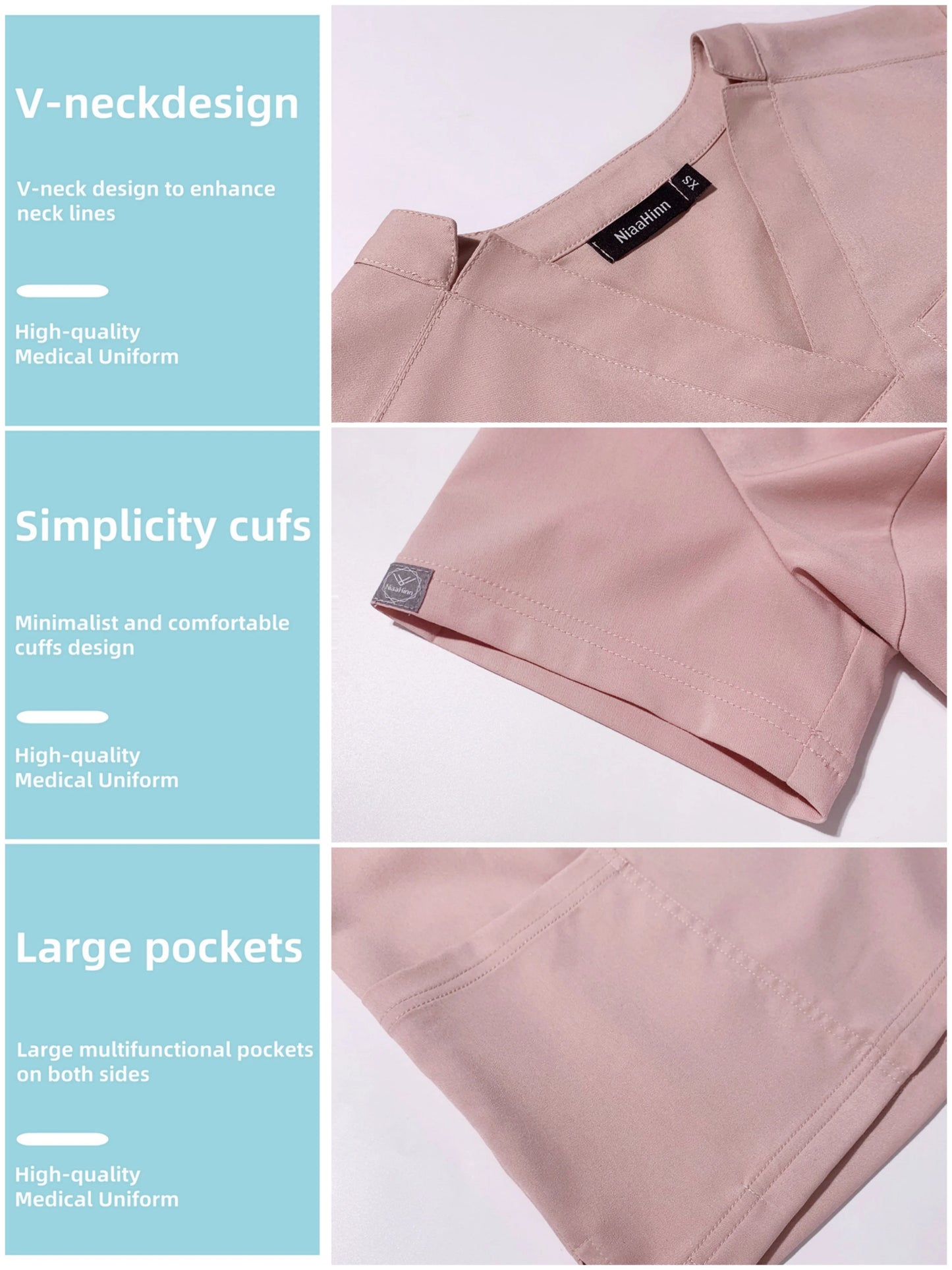 Cralom Scrub Suit Set - Hospital Nurse Workwear Uniform