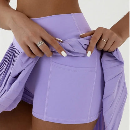 Cralom Women's Tennis Shorts Skirt High Waist Gym Yoga Fitness Shorts