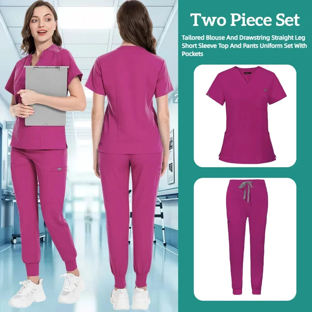 Cralom Nursing Scrub Top - Unisex Solid Color Uniform