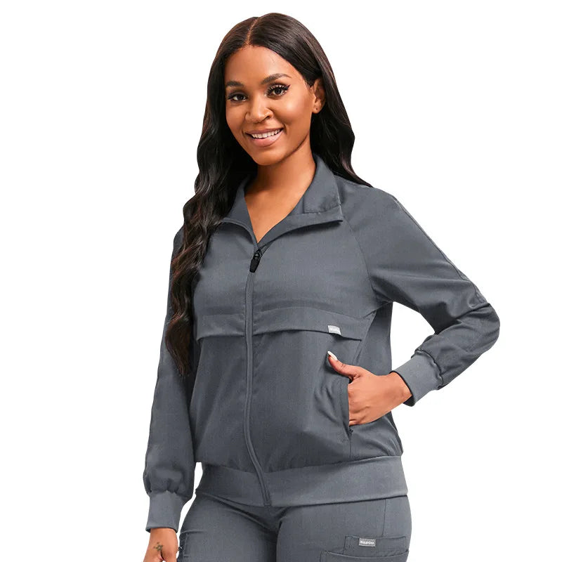 Cralom Pink Winter Scrubs Coat - Nurse Dental Surgery Uniform