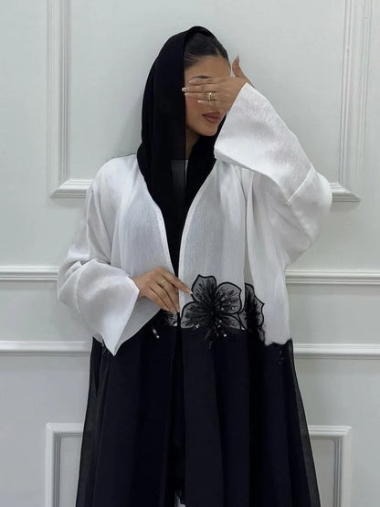 Cralom Luxury Kimono Abaya Maxi Dress for Elegant Muslim Fashion