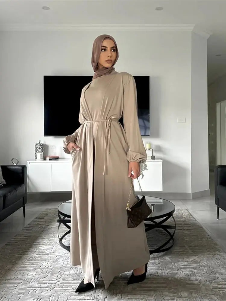 Helyn's Ramadan Eid Satin Abaya Dubai Set